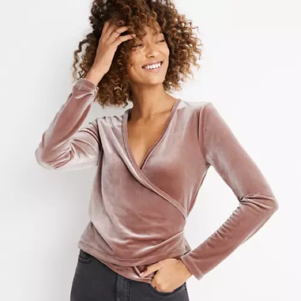 Velvet wrap madewell top